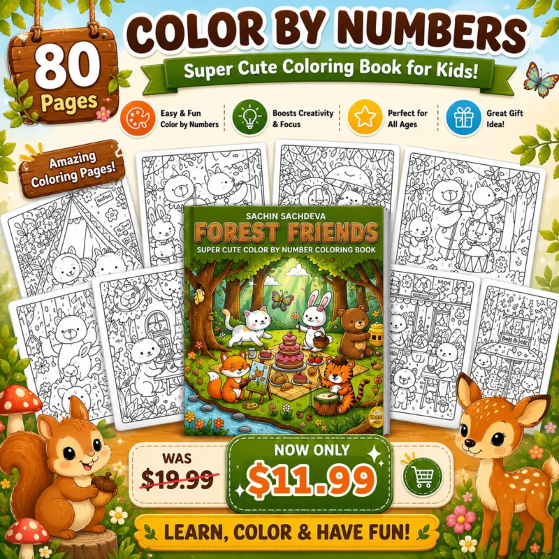 Forest Friends Coloring by Numbers